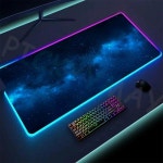 DiEU 우주 RGB 게임용 마우스 패드, 공간 마우스 매트, LED 대형 게이머 마우스 패드, XXL 키보드 패드, 발광 데스크 매트, 마우스 패드... 
