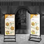 홍보 간판 방수 라이트 전광 현수막 대형 실내외 업소 LED 배너 광고판 60x120cm : 사라ON