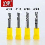 HUHAO-6mm 싱글 플루트 나선형 커터, 2A 고품질 라우터 비트, CNC 아크릴 PVC MDF 엔드밀 카바이드 밀링 커터, 1 개 : k물류