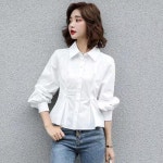 여성 카라 랩블라우스 쉬폰블라우스 긴팔 프릴블라우스 셔츠 니트 : 프리미엄해외직구대행케이앤몰