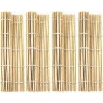 보내요 LEEFONE 접시 사각 도자기 명품 멜라민 예쁜 4PCS 9.5 x 천연 대나무 초밥 롤링 매트 : 나나요