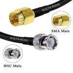 RG74 동축 케이블 BNC 수 커넥터SMA 수 잭 동축 케이블 어셈블리 RG74 50Ohm 안테나 연장 케이블 피그 테일 : 위누로지스