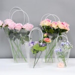 투명 장미 부케 배치 포장 가방 PVC 꽃집 바구니 결혼식 생일 선물 용품 1PC : 프라마켓 프라마켓