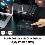이더넷 포함 KVM 스위치 HDMI 2 포트 컴퓨터용  1 개  USB 장치 3 공유 키보드 마우스 : 행복한 라이프 619
