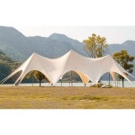 지붕천막 그늘막 3개의 봉우리 초대형 전시 텐트 캠핑 파티 1.6m베이지(150D옥포드천+아이언) : 바바나스튜디오