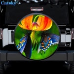 노란색 나비 스페어 커버 비바람에 견디는 유니버설 트레일러 Rv SUV 트럭 캠핑카 여행용 : 클로유통