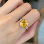 귀하고 고급스러운 핸드카빙 무광 시트린 원석반지 925실버 조절링 재물운 금전운 천연원석반지 : 원석파는 고양이