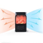 미니 전기 벽면 콘센트 화염 히터 다기능 휴대용 모조 불꽃 방 벽 핸디 팬 : HM.에이치엠글로벌