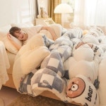 더블 이불 벨벳 퀼트 다운 두꺼운 담요 따뜻한 겨울 침대 220x240 : 프라마켓 프라마켓