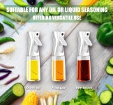오일스프레이- Chefs Trusted by Chefs: 요리, 샐러드, 바베큐, 베이킹, 튀김 및 에어 프라이어를 위한 고급 200ml 유리병 오일 스프레이... 