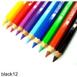 점보 색연필 11 16 10-99 검정 12개 : 뽀우샵