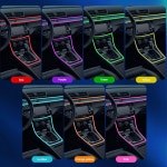 자동차 LED 주변 조명 RGB 원격 앱 음악 제어 자동차 인테리어 분위기 네온 조명 다채로운 장식 램프 58 M : 다유라이프