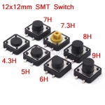 PCB 순간 스위치 패널, 12x12mm, 4 핀, 3/5/6/7. 택트 푸시 버튼 마이크로 3-9mm, : 원큐무역