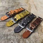 18 20 22 24mm 가죽 시계 밴드 남자 손목 시계 스트랩 걸쇠 팔찌 pam001에 대 한 빈티지 양각 된 밴드 : 백호홀딩스