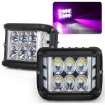 ATV RZR 1000 트럭 SUV UTV 4X4 차량과 호환되는 보라색 핑크색 솔리드 스트로브가있는 듀얼 사이드 LED 포드 : 오로라베이24