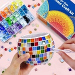 1-4 유리 모자이크 캔들 홀더 키트, 어린이 및 성인을 위한 창의력 DIY 스테인드글라스 키트, 가정 조명 장식용 티라이트 캔들 홀더, 수제 예술품... 