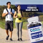 오메가 369 1000 mg Natural Systems 소프트젤 100정 - 트리플 3 6 9 아마씨 오일 보충제 필수 지방산 함유 캡슐 9정 심장 및 순환기 건강... 