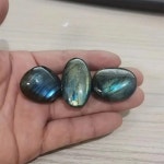 천연 래브라도라이트 팜 스톤-차크라 레이키 광택 힐링 크리스탈 스트레스 해소 및 불안 치료 세트당 2 개 : 오름상상회
