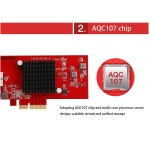 게임 PCIE 카드 네트워크 어댑터 10 기가비트 네트워크 카드 고속 이더넷 RJ45 LAN 어댑터 컴퓨터 액세서리 10000Mbps AQC107 칩... 