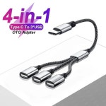 PC 컴퓨터 휴대폰 노트북용 멀티 분배기 OTG 어댑터 USB to 3 USB 2.0 4 포트 4 in  휴대용 컨버터 고속 데이터 케이블 : YM Logis