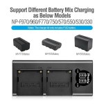 NPF550 NPF330 카메라 배터리 및 LED 듀얼 USB 충전기 소니 NPF550 NP750 용누오 카메라 조명용 NP F550 NP F330 : YM Logis