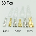 터미널 암 수 커넥터 2.8/4.8/6.3mm 버트 스플라이스 와이어 12/18awg 크림프 케이블, 전기 자동차 액세서리, 60 개 : 원큐무역