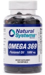 오메가 369 1000 mg Natural Systems 소프트젤 100정 - 트리플 3 6 9 아마씨 오일 보충제 필수 지방산 함유 캡슐 9정 심장 및 순환기 건강... 