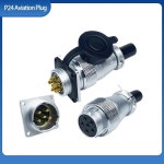 P24 항공 플러그 소켓 수 암 도킹 스퀘어 플랜지, 고품질 산업용 커넥터, 6, 10, 19 핀 : 원큐무역