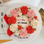 [리스형]앙금플라워떡케이크 돌잔치 환갑 칠순 팔순 기념일 케이크 : 오늘 나의 정원