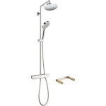 보내요 hansgrohe 한스그로 베르니스 라운드 완전 현대식 샤워 파이프 시스템 2크롬 러프 및 밸브에 스프레이 1.75 GPM 포함 : 보내요삼