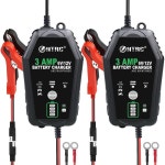 [2팩] 3-Amp 자동차 배터리 충전기, 6V 및 12V 스마트 전자동 배터리 충전기 유지 관리자, 세류 충전기, 자동차, 잔디 깎는 기계, 오토바이... 