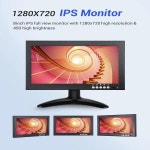 EM08G 8 인치 컴퓨터 모니터 1280x720 HD 해상도 IPS 풀 뷰 디스플레이 지원 HDMI/VGA/AV/BNC 입력 내장 스피커 : DIEU종합쇼핑몰투