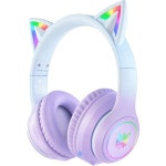 ONITOON Cat Ear Bluetooth 헤드폰 LED Light Up Wireless HIFI 음질 볼륨 조절 기능이 있는 오버이어 헤드 Adults-105dB-Purple : 삠촌1