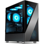 DARKROCK A8X 강화유리 및 메쉬 패널 포함 미드타워 ATX PC 케이스 1x120mm PWM ARGB 팬 TypeC USB 3.0 360mm 라디에이터  A8X-Black... 