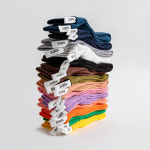 라크삭스 R 라벨 포인트 골지 컬러 장목 여자 패션 봄양말 14색상 N214 : 아몬드픽