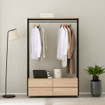 이동식원목행거 수납장행거 드레스룸 서랍형 옷걸이서랍장 1200 : 리빙하우징