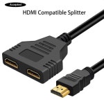 HDMI 호환 분배기, 1 입력-2 출력 어댑터 케이블, 멀티미디어 장치용 버전 2.0 : 한강무역상사9