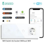 BSEED 1  2  와이파이 터치 센서 스위치 스마트  조명 유리  투야 구글홈  플러스 일반 EU 플러그 : 케론컴퍼니