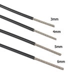 블랙 PVC 코팅 철사 304 스테인리스 스틸 연선 와이어 로프, 소프트 빨랫줄, 1-20m, : 마켓 허비