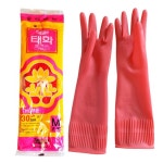 태화 썬밴 고무장갑 레드 적색 중형 M 1켤레 : 에이원무역