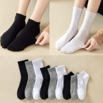 남녀 공용 무지 고탄력 스포츠 양말 5개 세트 단목 발목 중목 장목 베이직 여자 남자 : 건강한 청년들