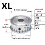 XL 2 평면 알루미늄 합금 타이밍 풀리 D-구멍 10/12/14/15/16/18/20/24/25 톱니 솔트 폭 11mm 타이밍 풀리 : essenlogis