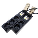 원스탑 고용량 누전차단기 멀티탭 에어컨 건조기 멀티콘센트 2구 1.5m 블랙 : 프로탭