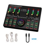48V DJ10 사운드 카드 BM 800 마이크 블루투스 무선 가라오케 PC 전화 노래 게임 유튜브 틱톡용 라이브 포함 : 렛츠바잉13