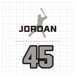 2톤 배번 실루엣 이니셜 스티커 2세트 / C0013 암가드 풋가드 넘버링 : 야구랜드 커스텀