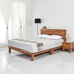 핸즈 데코 멀바우 원목 우드 헤드형 퀸 침대 프레임 단품 Q : 다원핸즈데코