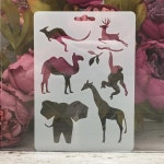 스텐실 도안 1Pcs 17.8x12.7cm 팬더 대나무 DIY 겹쳐 벽화 스크랩북 색소 엠보싱 앨범 장식 템플릿 : 복순2마켓