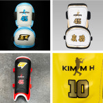 2톤 배번 실루엣 이니셜 스티커 2세트 / C0013 암가드 풋가드 넘버링 : 야구랜드 커스텀