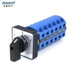 ZHUCO 패널 선택기 제어 회전 전환 캠 스위치, 3 위치, 6 상 24 단자 나사, 660V 25A, 48x48mm, SZW26/LW26-25 : 대건물류