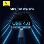 Baseus 고속 충전 USB C 케이블, 아이폰 15 프로 맥스 USB 4.0, C타입에서 C타입 데이터 케이블, 맥북용, 240W, 40Gbps : 대건물류